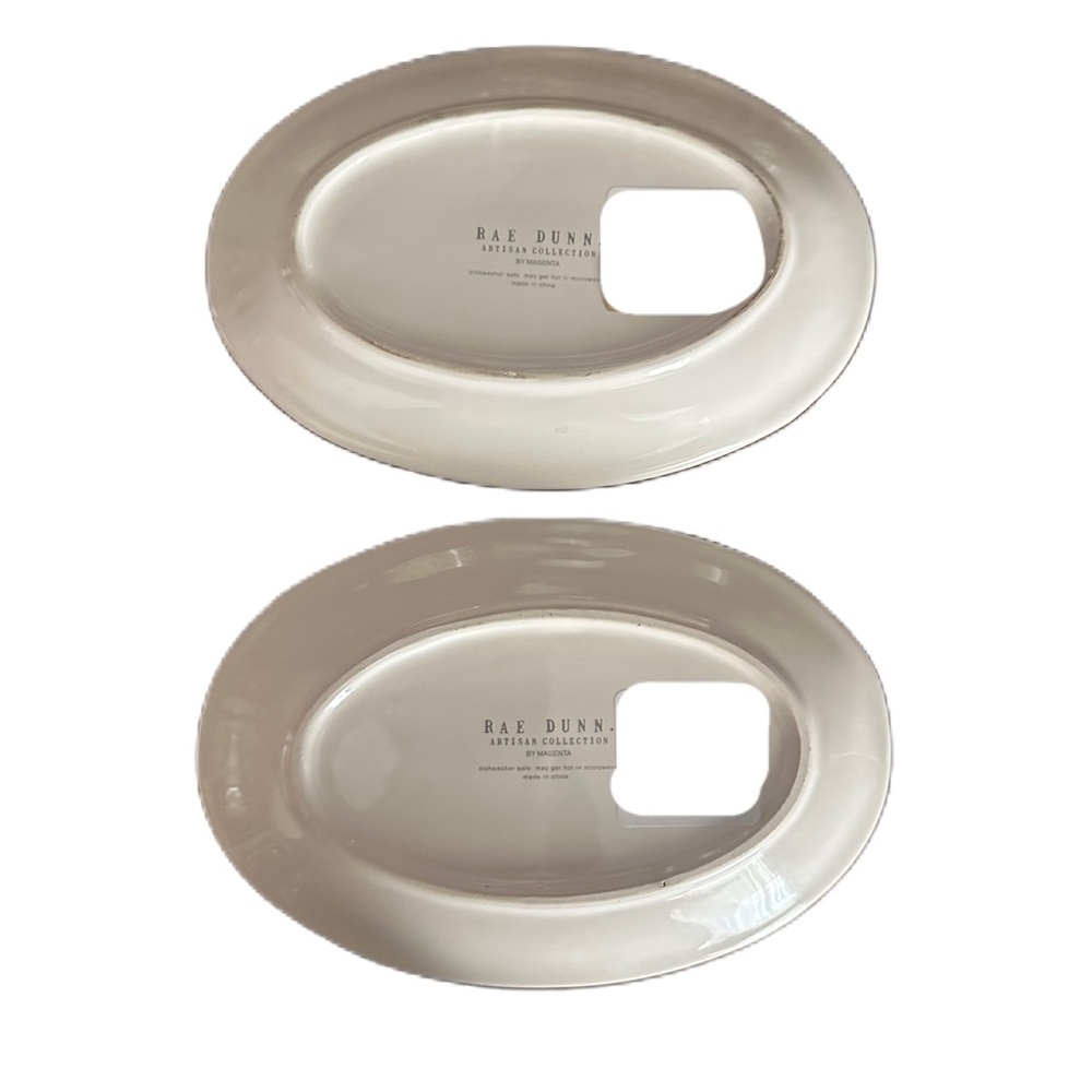 Rae Dunn July 4th Stars and Stripes Oval Plates Set of 2 American Patriot Decor - Picture 6 of 7